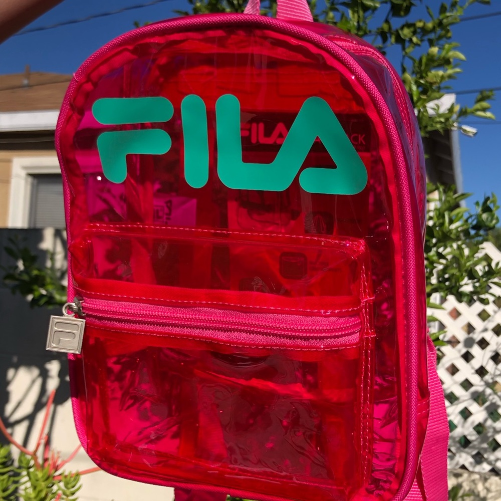 Neon pink Fila backpack